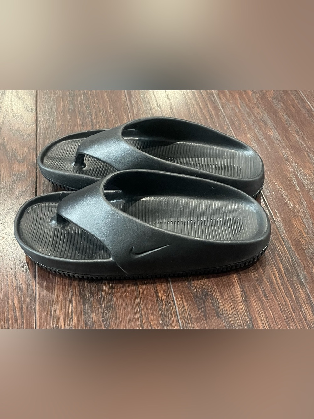 Nike Calm Flip Flop Women Black Basic Active Slides Size 6 FD4115 001
